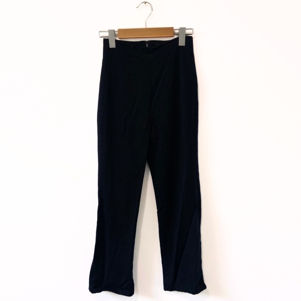Reformation Black Pleated High-Rise Straight-Leg Trouser Pants Size 2